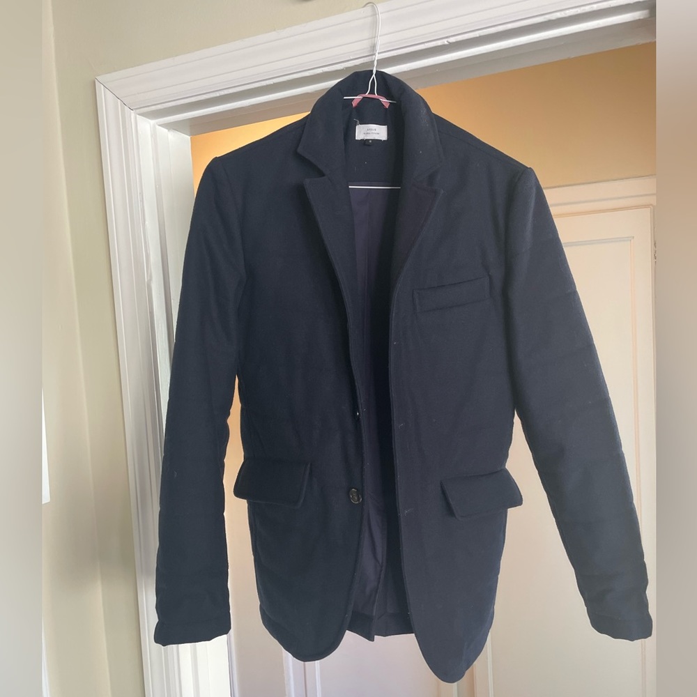 Small navy blue Apolis wool quilted blazer